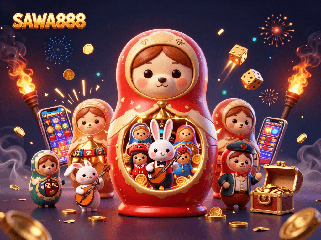 Experience SAWA888's thrilling slots with dynamic bear dealers and jackpot excitement
