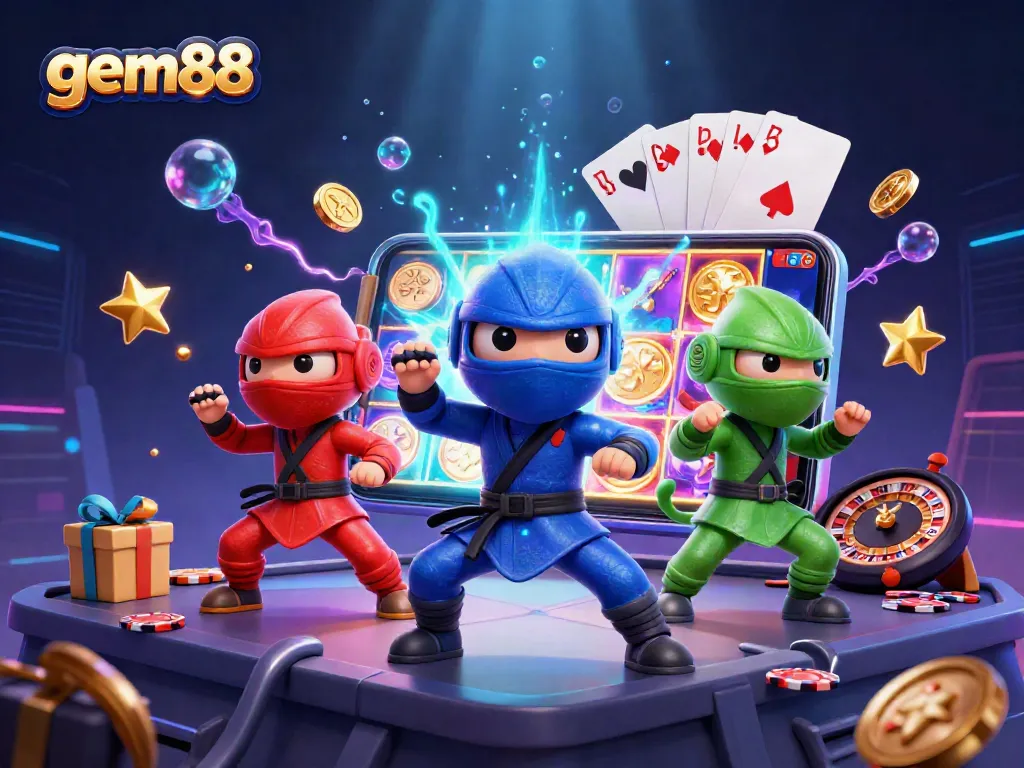Experience thrilling gameplay with gem88's ninja chameleon team showcasing live casino action.