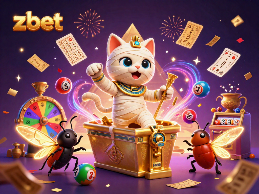 Join the exciting world of zbet with colorful lottery balls, 3D characters, and dynamic game elements.