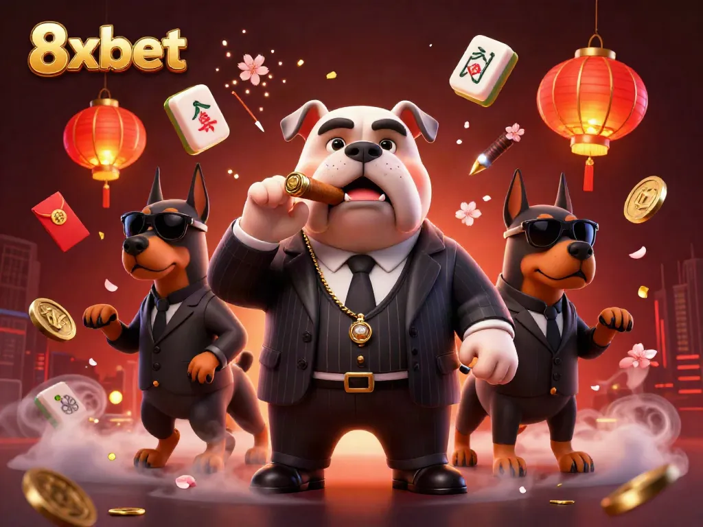 Experience the excitement of 8xbet with mafia-themed characters and gambling elements.