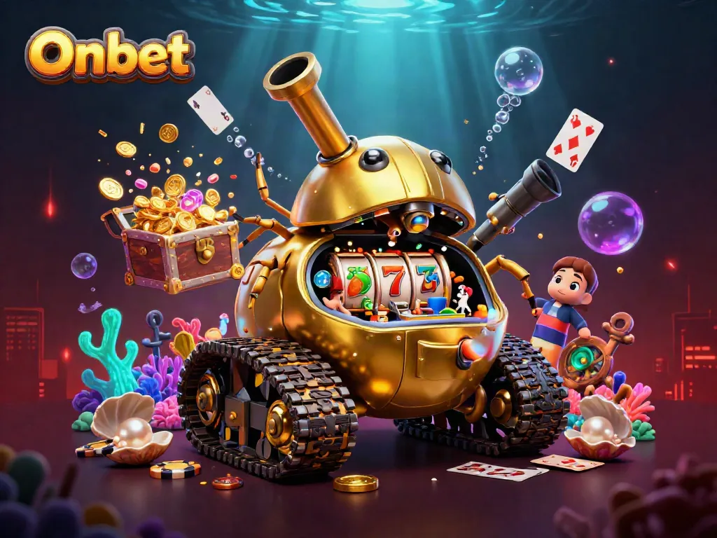 Engage in thrilling gambling action at the Onbet casino with vibrant characters and elements.