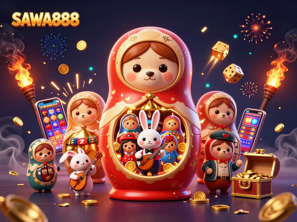 Experience SAWA888's thrilling slots with dynamic bear dealers and jackpot excitement