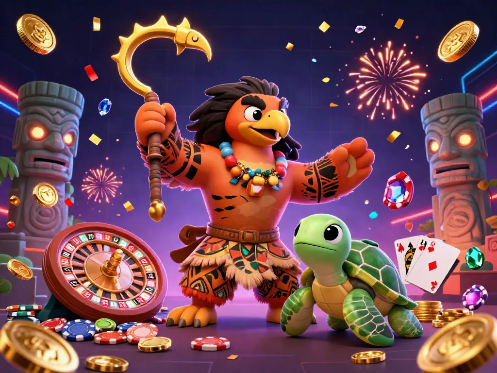 Engage in thrilling keo bong da betting with exciting characters amidst vibrant casino elements like coins and cards.