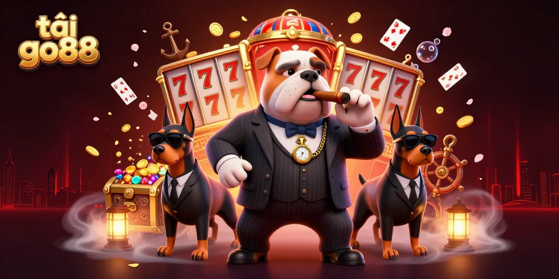 Experience the thrill of tải go88 with a dynamic illustration of gaming excitement, showcasing casino symbols and characters.