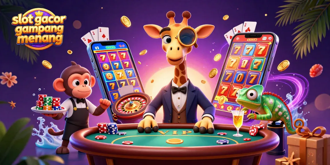 Engage in thrilling gaming with "slot gacor gampang menang" featuring colorful slot games and a vibrant casino atmosphere