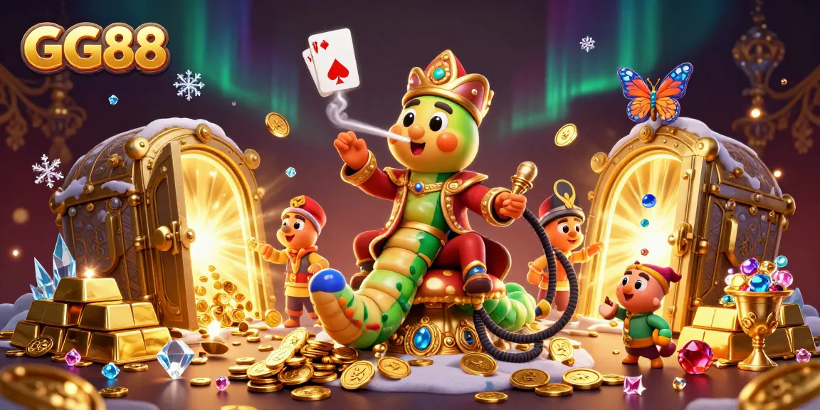 Experience GG88's captivating poker scene with gem-studded elements and dynamic characters.