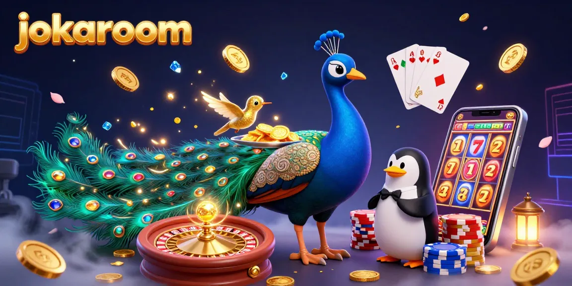 jokaroom's vibrant 3D casino scene showcases various games and a stunning design, attracting players.