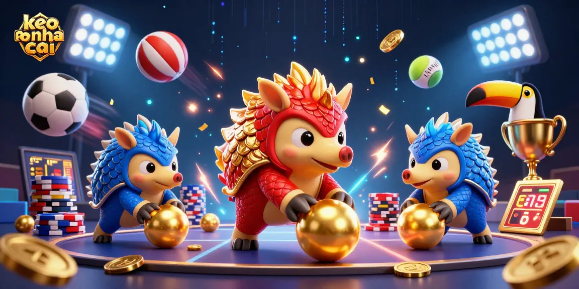 Experience competitive gaming with keo nha cai featuring vibrant pangolins and dynamic sports elements.