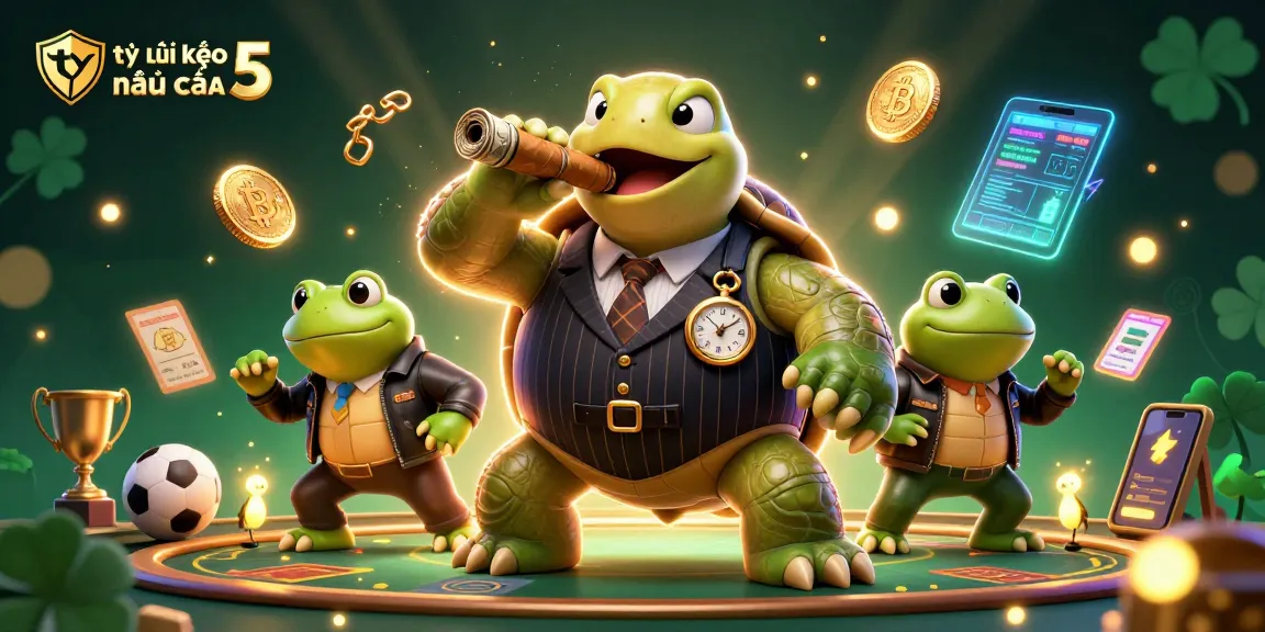 Engage with tỷ lệ kèo nhà cái 5 by exploring a vibrant, action-packed casino scene featuring unique characters and game elements
