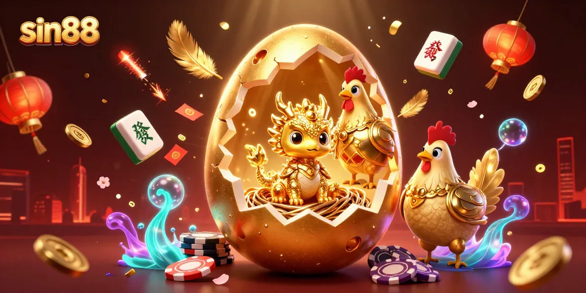 Experience the thrill of sin88 with a vibrant casino scene featuring a golden dragon.